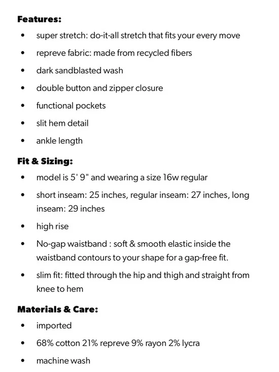 Maurices m jeans 18W curvy high rise slim straight ankle jean - Picture 2 of 6